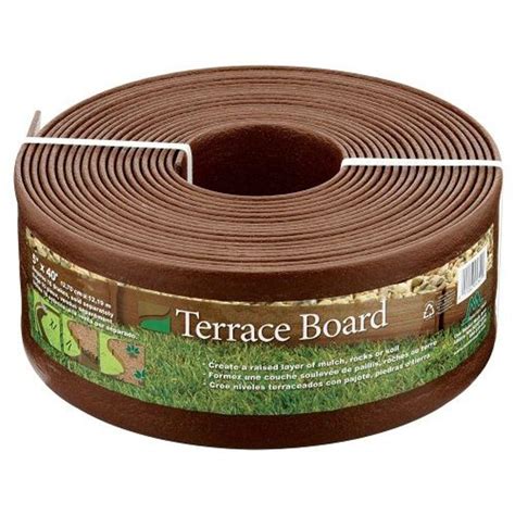 Master Mark Terrace Board 5 In X 40 Ft Brown Landscape Lawn Edging With Stakes 95340 The