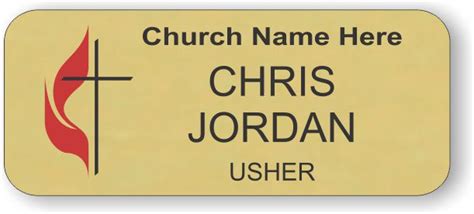 The United Methodist Church Gold Badge 450 Custom Name Badges And