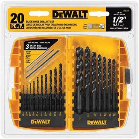 Dewalt Dw1177 20 Piece Black Oxide Metal Drill Bit Set 1 Unit Black