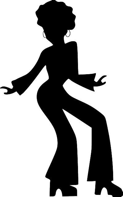 The Silhouette Of A Woman In Long Dress And Hat With Her Arms Out Dancing