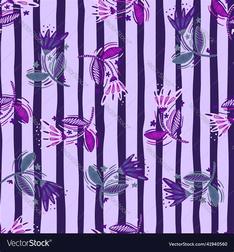 Seamless Pattern With Flowers And Leaves In Folk Vector Image
