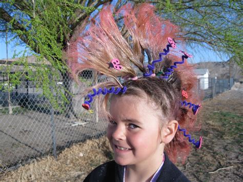 Taras Pink Ladybug Mohawk For Dr Seuss Weeks Crazy Hair Day Crazy Hair Crazy Hair Days