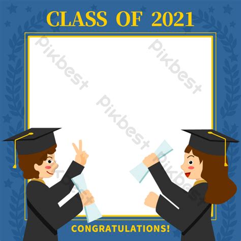 Blue Facebook Graduation Border Cute Graduate Png Images Ai Free