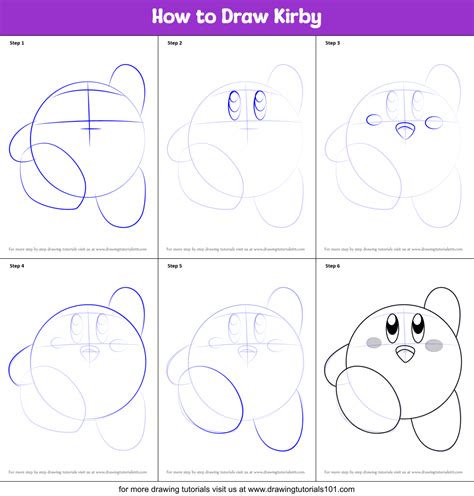 How To Draw Kirby Step By Step Drawing Tutorials For Kids And Images