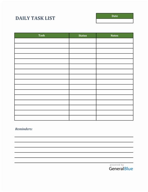 Daily Task List Template In Excel Keep Track Of Your Work With An