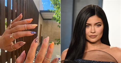 Kylie Jenners Mismatched Nail Art Manicure Popsugar Beauty