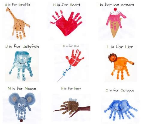 Hand Lettering Alphabet Preschool Preschool Art Handprint Crafts