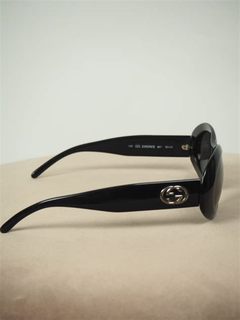 Gucci Black Vintage Oval Sunglasses Luxeparel