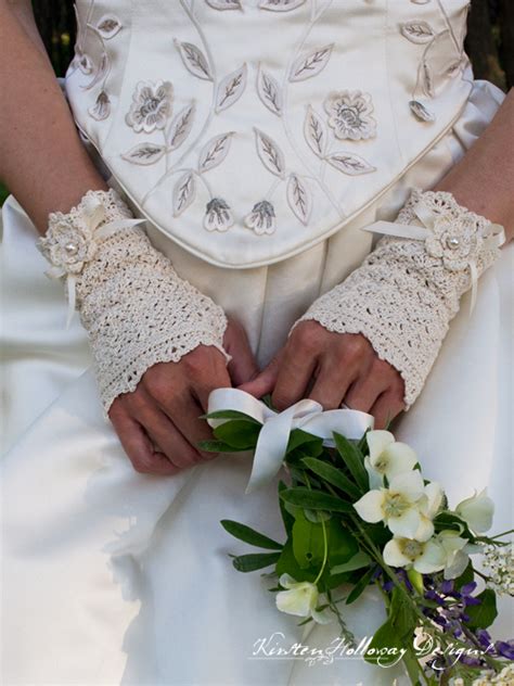 Simple crochet fingerless gloves free pattern. Wrapped in Lace Fingerless Bridal Gloves Crochet Pattern ...