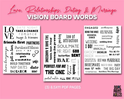 Printable Vision Board Words