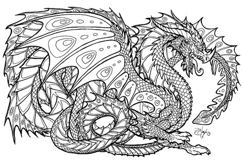 realistic dragon coloring pages for adults only coloring pages