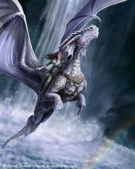 Love Anne Stokes Art She Is Awesome Dragon Rider Fantasy Dragon