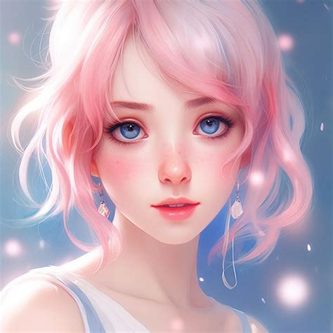 Premium Ai Image Anime Girl With Pink Hair And Blue Eyes And Pink Hair Generative Ai