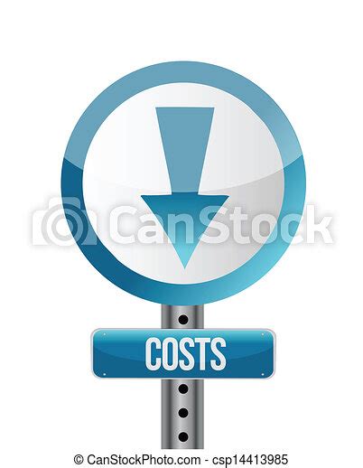 Vector Of Roadsign With A Cost Increase Concept Illustration