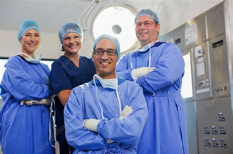 Team Of Doctors Wearing Surgical Clothing Stock Image F0147085