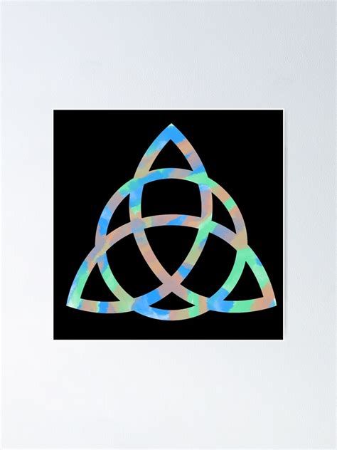 Celtic Triquetra Trinity Knot Black Background Poster By Nyxfn