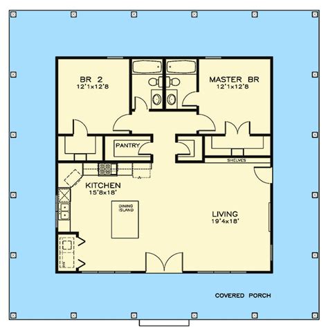 Two Bedroom Craftsman Cottage 530005ukd Architectural Designs