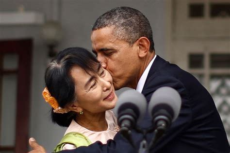 Barack Obama Visit To Burma Sealed With A Kiss For Democracy Activist