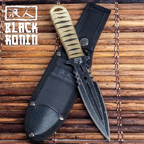 Black Ronin Boot Knife Double Edged Spear Point Blade Heavy Duty