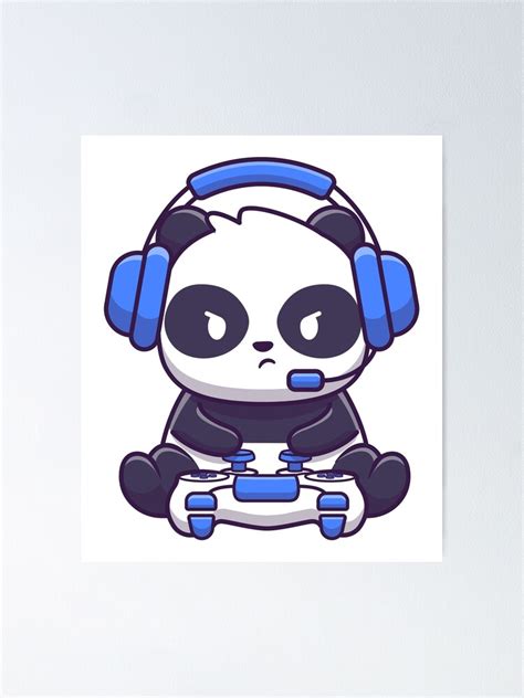 Gaming Panda Poster For Sale By Renju1902 Redbubble