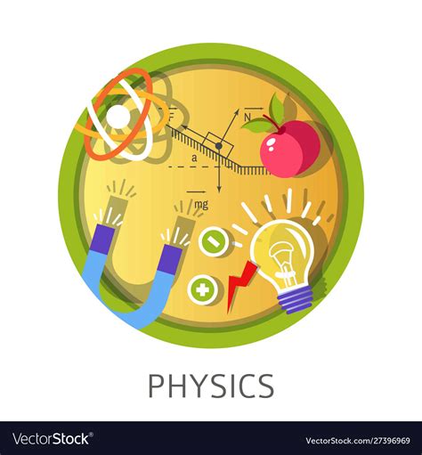 Physics Science Subject Studies Themed Concept Vector Image