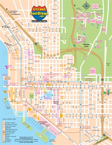 San Diego Map For Visitors San Diego Attractions Map Printable