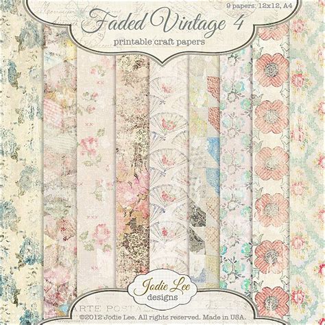A Set Of Nine Nostalgic Papers Featuring Faded Vintage Patterns And