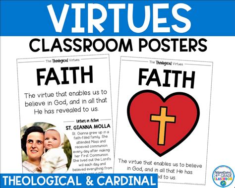 Theological And Cardinal Virtues Posters Etsy