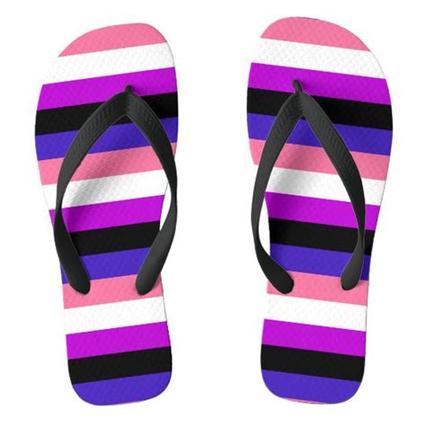 Genderfluidity Pride Flag Flip Flops