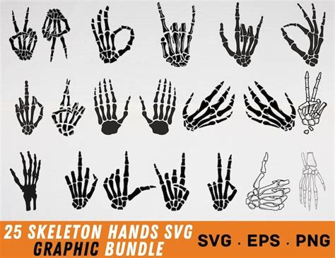 25 Skeleton Hands Svg Skeleton Svg Skull Skeleton Hand Etsy