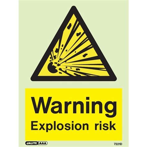Warning Explosion Risk Sign Jalite 7221 Flammable And Gas Warning Signs
