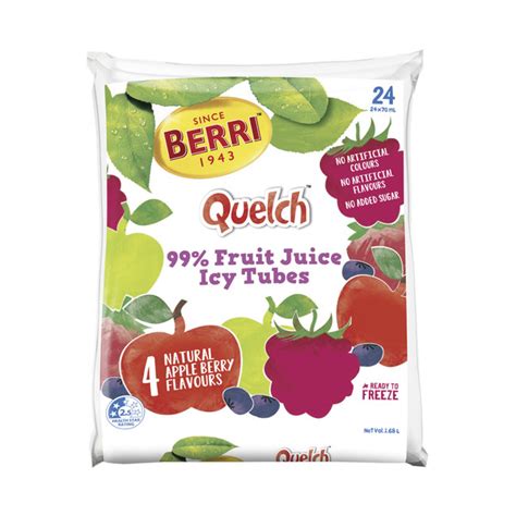 Buy Berri Quelch Apple Berry Fruit Juice Icy Tubes 24 Pack 168l Coles