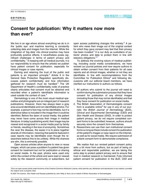 Pdf Consent For Publication Why It Matters Now More Than Ever