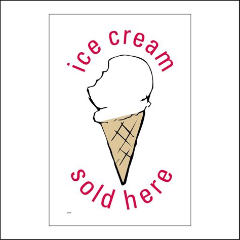 Ge Bp Ice Cream Sold Here Sign Cone Scoop Sprinkles Sundae Etsy Uk