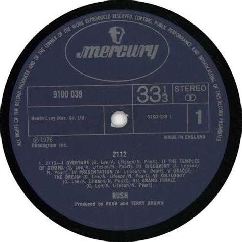 Rush 2112 Twenty One Twelve 1st Uk Vinyl Lp Album Lp Record 88268