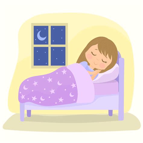 Girl Sleeping At Night Woman Sleep In Bed Under Duvet Cover 7280609