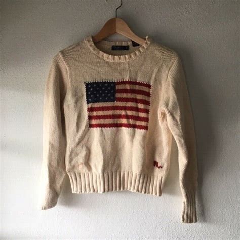 Vintage 90s Polo Ralph Lauren Sweater Vtg American Flag Sweater Ebay