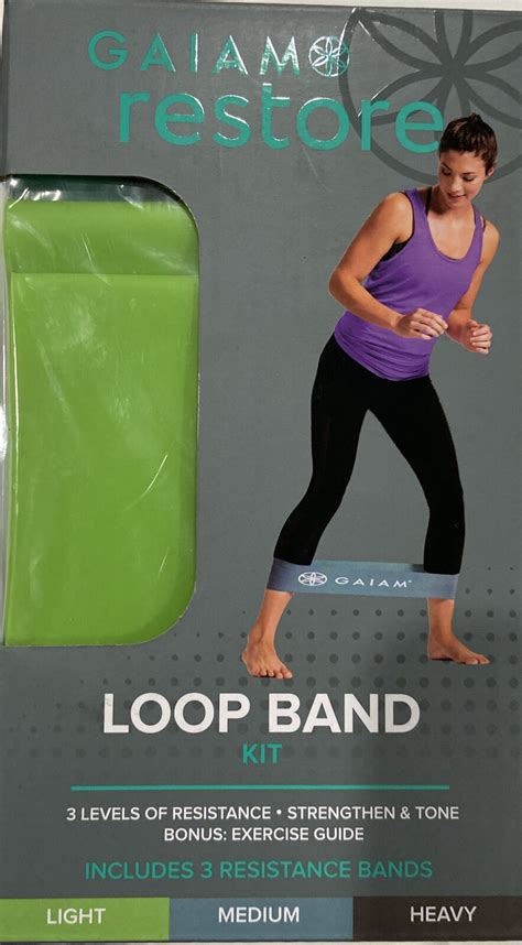 Gaiam Restore Loop Band Kit W 3 Levels Of Resistance Includes 3 Bands