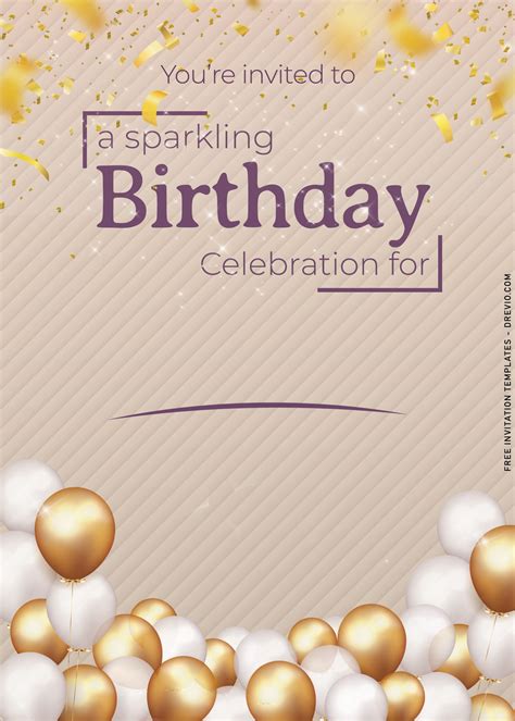 10 Sparkling Balloons First Birthday Invitation Templates Download