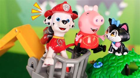 Paw Patroll Toys 🐾 The Paw Patroll Helps Peppa 🚒 Youtube