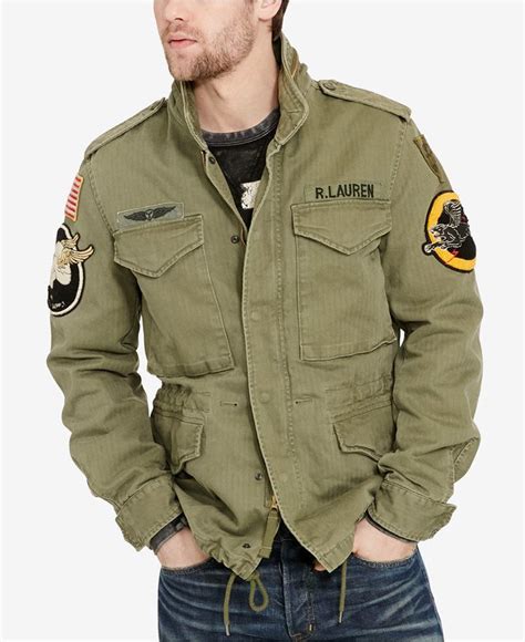Denim And Supply Ralph Lauren Mens Patches Field Jacket Mens Army