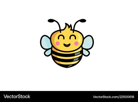 Creative Cute Little Bee Logo Royalty Free Vector Image