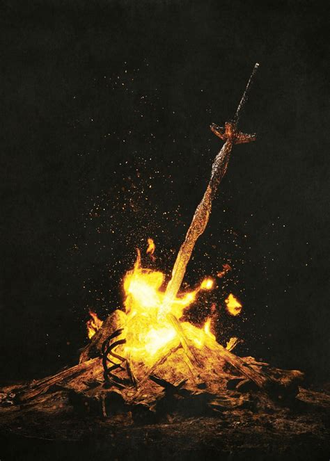 Bonfire Poster Picture Metal Print Paint By Dark Souls Displate