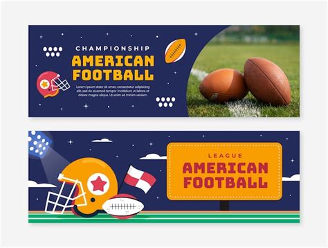 Free Vector Flat Horizontal Banner Template For American Football