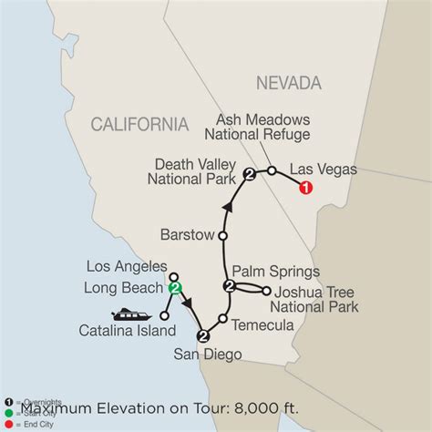 Map Southern California With Death Valley And Joshua Tree National