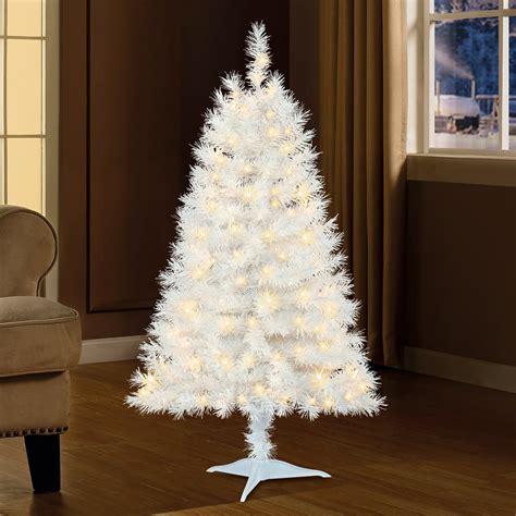 Holiday Time Prelit Spruce Christmas Tree 4 Ft White