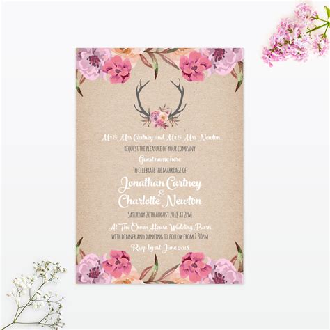 Country Rustic Wedding Stationery Sample Love Invited