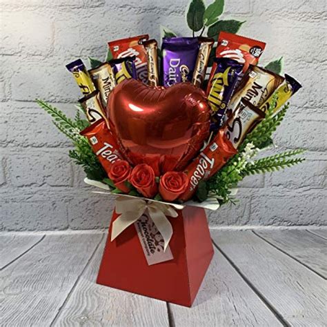 The Valentines Day Chocolate Bouquet With Balloon Chocolate And Flowers