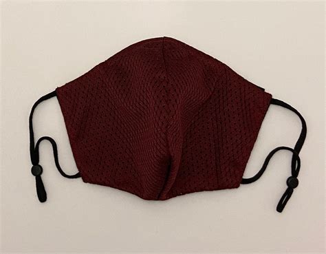 Athletic Jersey Face Mask Maroon Face Mask Unisex Reusable
