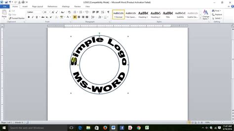 Create Simple Logo In Ms Word 2010 Youtube